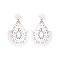 FLOWER DROP AND TASSELS BEADED EARRING