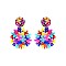 MULTI FLOWER DROP BEAD EARRING