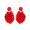FLOWER THEME DROP BEADED EARRING
