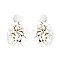 FLOWER THEME DROP BEADED EARRING
