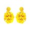 FLOWER THEME DROP BEADED EARRING