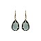 TEAR DROP GLASS STONE FISH HOOK EARRINGS