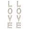 TRENDY DANGLY RHINESTONE LOVE EARRING