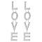 TRENDY DANGLY RHINESTONE LOVE EARRING