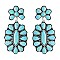 Trendy Western Turquoise Squash Blossom Earrings