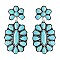 Trendy Western Turquoise Squash Blossom Earrings