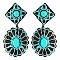 Luminous Handmade Turquoise Concho Earrings