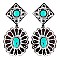 Luminous Handmade Turquoise Concho Earrings