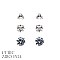 Fashion Cubic Zirconia tr5/rd5/sq7mm 3pair card