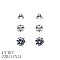 Fashion Cubic Zirconia tr5/rd5/sq7mm 3pair card