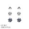 Fashion Cubic Zirconia tr5/rd5/sq7mm 3pair card