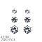 Chic Cubic Zirconia 3 PAIRS EARRINGS