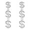 DOLLAR SIGN BLING JUMBO DROP EARRINGS