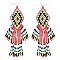 ENCHANTING WESTERN NATIVE AMERICAN SEED BEAD DANGLE EARRINGS