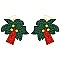 LOVELY TROPICAL PALM TREE SEED BEAD DANGLE EARRINGS
