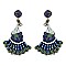 CHARMING PEACOCK SEED BEAD DANGLE EARRINGS