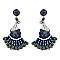 CHARMING PEACOCK SEED BEAD DANGLE EARRINGS