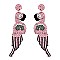 RAVISHING FLAMINGO SEED BEAD DANGLE EARRINGS
