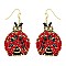 ADORABLE LADYBUG SEED BEAD DANGLE EARRINGS