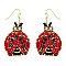 ADORABLE LADYBUG SEED BEAD DANGLE EARRINGS