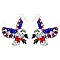 FASHION PATRIOTIC USA THEME EAGLE SEED BEAD DANGLE EARRINGS
