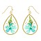 NATURAL DRIED FLOWER TEARDROP EARRINGS RESIN FLORAL JEWELRY