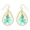 NATURAL DRIED FLOWER TEARDROP EARRINGS RESIN FLORAL JEWELRY