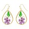 NATURAL DRIED FLOWER TEARDROP EARRINGS RESIN FLORAL JEWELRY