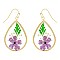 NATURAL DRIED FLOWER TEARDROP EARRINGS RESIN FLORAL JEWELRY