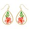 NATURAL DRIED FLOWER TEARDROP EARRINGS RESIN FLORAL JEWELRY