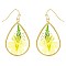 NATURAL DRIED FLOWER TEARDROP EARRINGS RESIN FLORAL JEWELRY