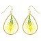 NATURAL DRIED FLOWER TEARDROP EARRINGS RESIN FLORAL JEWELRY