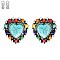 CHARMING WESTERN HEART CLIP ON EARRINGS