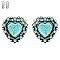 CHARMING WESTERN HEART CLIP ON EARRINGS