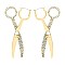 Large Trendy SCISSORS EARRINGS with crystals