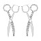 Large Trendy SCISSORS EARRINGS with crystals