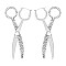 Large Trendy SCISSORS EARRINGS with crystals
