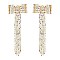 4 INCH BOW RIBBON FRINGE EARRINGS with crystals