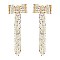 4 INCH BOW RIBBON FRINGE EARRINGS with crystals