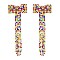 4 INCH BOW RIBBON FRINGE EARRINGS with crystals