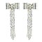4 INCH BOW RIBBON FRINGE EARRINGS with crystals