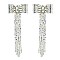 4 INCH BOW RIBBON FRINGE EARRINGS with crystals