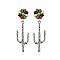 TRENDY WESTERN CACTUS FLOWER DANGLE EARRINGS