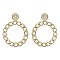 LOVELY CRYSTAL RHINESTONE CHAIN LINK HOOP EARRINGS