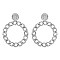 LOVELY CRYSTAL RHINESTONE CHAIN LINK HOOP EARRINGS