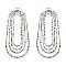 FASHION LAYERED RHINESTONE DROP EARRINGS
