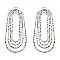 FASHION LAYERED RHINESTONE DROP EARRINGS