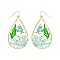NATURAL STYLISH RESIN DRIED FLOWER TEARDROP EARRINGS