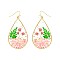 NATURAL STYLISH RESIN DRIED FLOWER TEARDROP EARRINGS