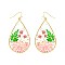 NATURAL STYLISH RESIN DRIED FLOWER TEARDROP EARRINGS